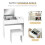 Homcom HOMCOM Dressing Table Set with Flip-up Mirror Padded Stool Sliding Drawer White 5