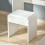 Homcom HOMCOM Dressing Table Set with Flip-up Mirror Padded Stool Sliding Drawer White 8