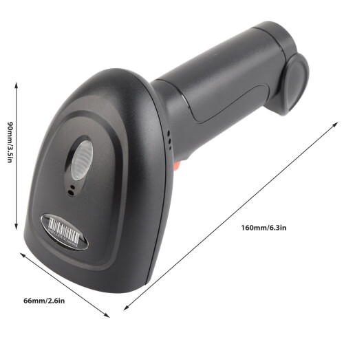 Wireless 1D/2D Barcode Scanner 2000mAh Lithium Battery 80M Range 1