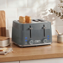 HOMCOM 4 Slice Electric Toaster with 7 Browning Levels, 1860W, Grey