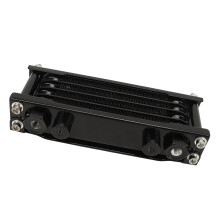 17PCS Aluminum Motorcycle Oil Cooler 4-Row Kit for 50cc-140cc Engines Black