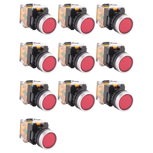 10X LA38-11/203 Push Button Momentary Heavy Duty Power Press  Red
