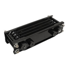 17PCS Aluminum Motorcycle Oil Cooler Radiator Kit 4-Row 50cc-140cc Black