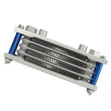 17PCS Aluminum 4-Row Motorcycle Oil Cooler Kit Blue for 125cc-140cc Engines