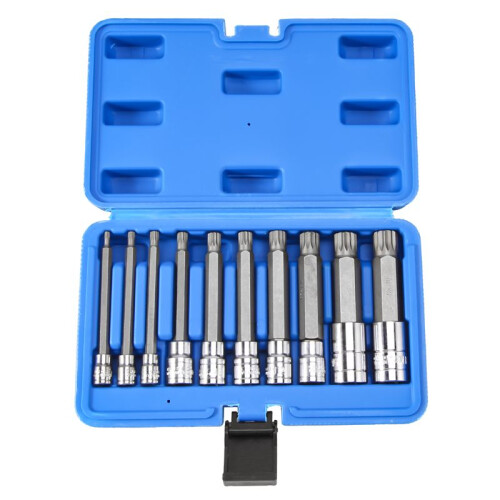 10 Delar 4-Tums Spline-Spetsbitssocket Set M-Type Universalhylsa M4-M18 Triple Square Spline Bitsocket Set