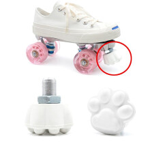 2Pcs Roller Skates Toe Stops Plugs Rubber Brake Block Stoppers 82A Toe Stops Replacement Skate Accessories White