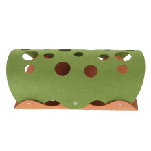 Felt Cat Tunnel Tube 25x50cm Brown/Green