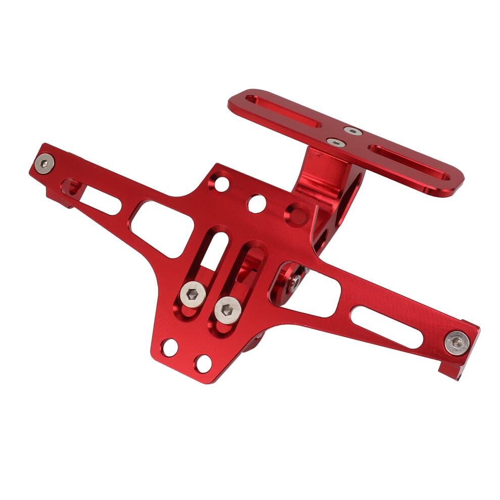 Adjustable Cnc Aluminum Motorcycle License Plate Bracket Universal Red 8751388087153