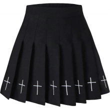 (Style2, XL) Mini-Skaterrock für Damen in Übergrößen, hochtailliert, ausgestellt, dehnbar, Größen S-2XL