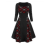 (M, Red) Damenrock mit Print und Knopfleiste an der Taille 1