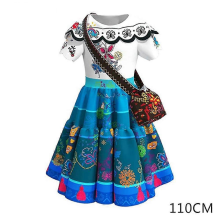 (110cm) Mädchen-Encanto-Set: Kurzarm-T-Shirt & Faltenrock mit Tasche