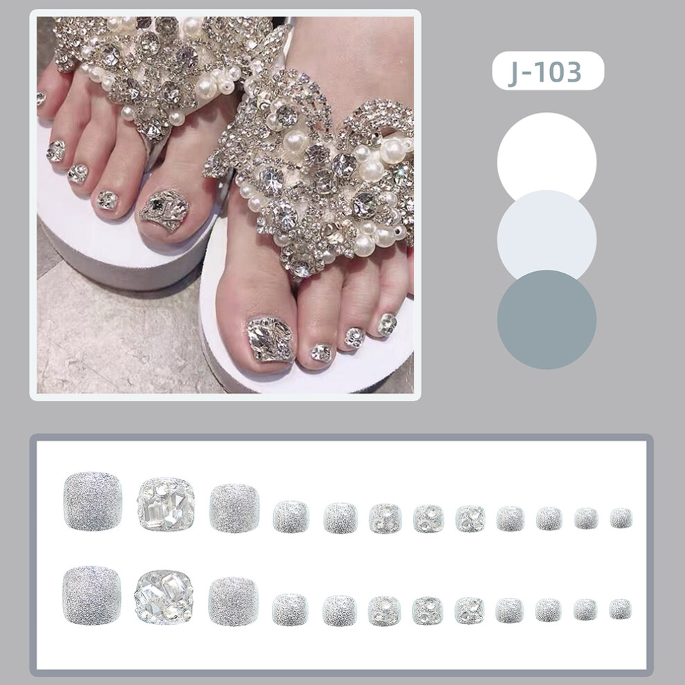 Reach-Tools (Jelly Glue Model) Waterproof False Nails, Diamond Silver, Safe & Long Lasting