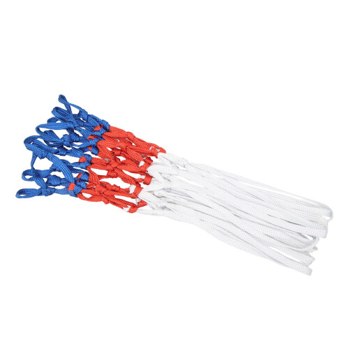 Rete da basket in nylon resistente 2 pezzi, congiunta, bianca, rossa, blu, 184 g