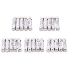 15 Pcs Silver+White Ceramics 1000V 500mA 6.3 X 32mm White Ceramic Fuse for Multimeter 3 X 0.5 X 0.5cm