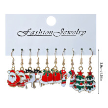 (Style 2 39) 5 Pairs Christmas Earrings, Hypoallergenic Clip-Ons
