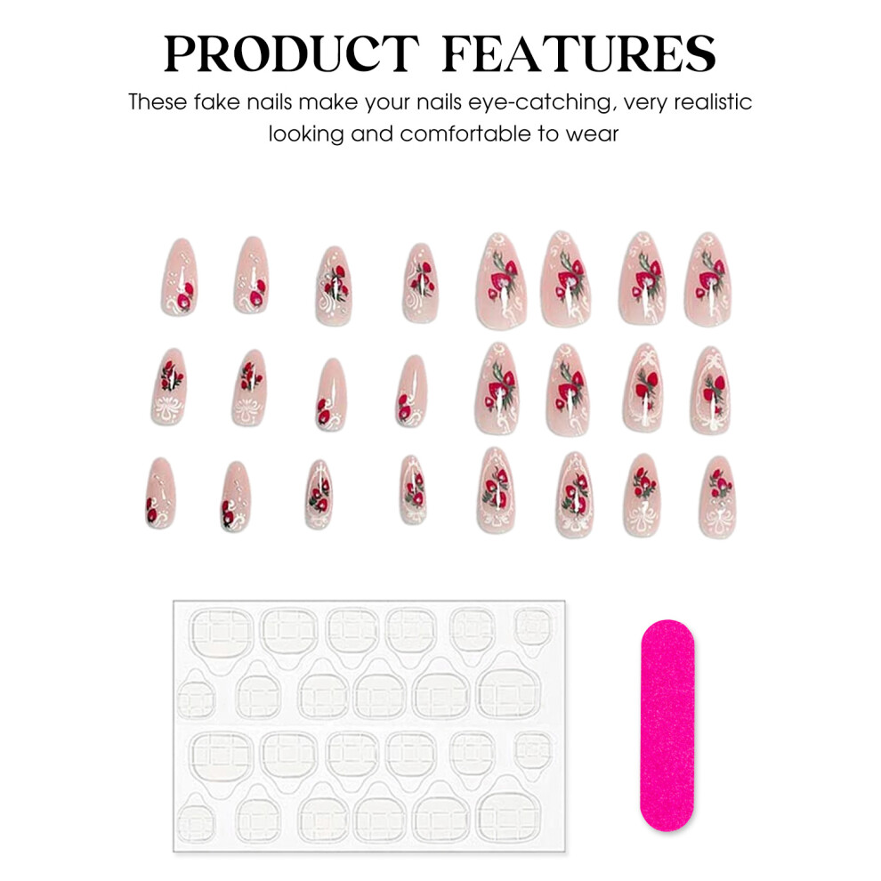 Dachuang Beauty Strawberry Pink Reusable False Nails For Women