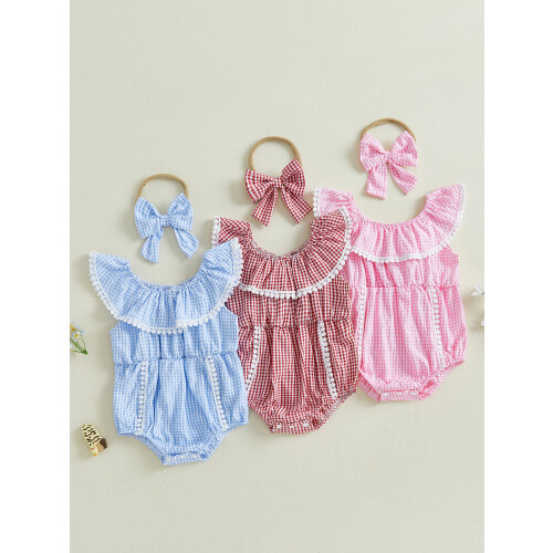 (12-18 Months, Pink) Βρεφικά φορμάκια κοριτσιών και κορδέλα 2
