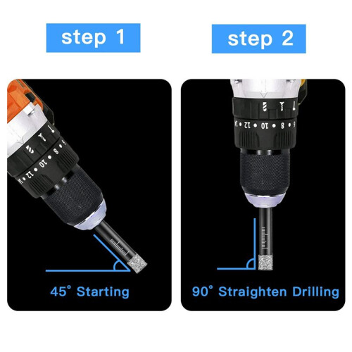 18 Pcs Diamond Drill Bit Porcelain Tile Drill Bit 6mm 8mm 10mm 12mm Tile Drill Bits Sets Round Shank Dry Drill Bits 2
