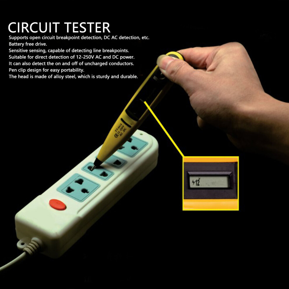 Digital Display Voltage Tester Pen 12-250V