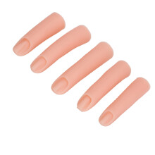 5 Stück Silikon-Nagelkunstmodelle Flexible Finger Biegbar & Eingebettete Nägel