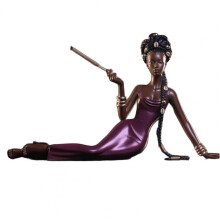 (E) Aromatherapy Handcrafted Women Figurine Resin Elegant Lady Incense Stick Holder Meditating Lady Sculpture