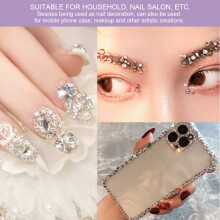 Bunte Glas-Nagelkunst-Rhinestones 1440 Stück Flachrückseite DIY Dekoration