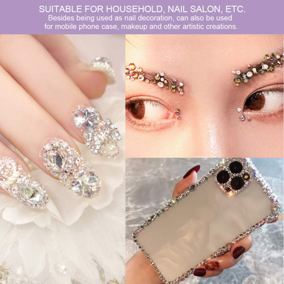 Colorful Flatback Glass Nail Art Rhinestones 1440pcs for DIY Manicure