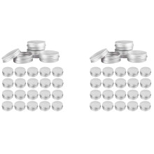 96 Pcs 1 Oz Tins Silver Aluminum Tins Cans Screw Top Round Aluminum Tins Cans with Screw Lid Screw Lid Containers