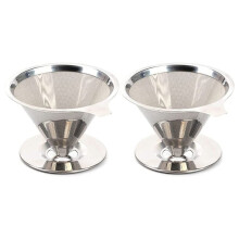 2X Verser Sur Le Filtre à Café Goutte à Goutte Réutilisable Cône Filtre à Café Portable Verser Sur La Cafetière Bureau à Domicile Camping