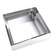 Set mit 6 Kuchen Formen Ringe, Quadratische Mousse Form Edelstahl Kuchen Ring Antihaft Dessert Ring Gebäck Form Back Werkzeug