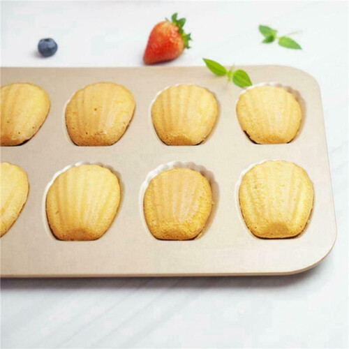 2X 12Cup Shell Shaped Nonstick Madeleine Pan Carbon Steel Mold Baking Mould Tools 2