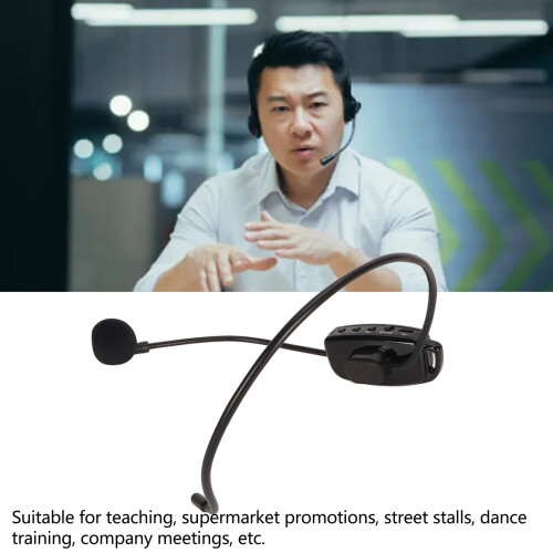 2.4G Wireless Microphone Headset with Noise Reduction, 400mAh, 12H Use 2