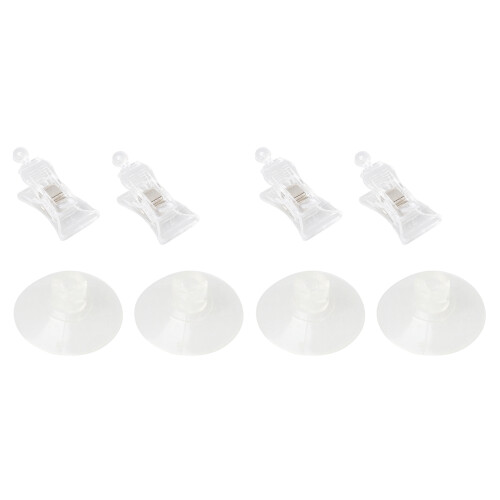 4 PCS 47mm Clear Plastic Wall Suction Cup Clip Clamp