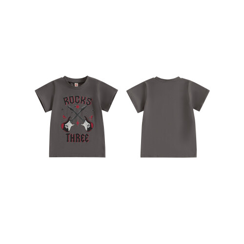(2-3 Years, Dark Grey) Παιδικό μπλουζάκι κοντομάνικο και αγόρια 1