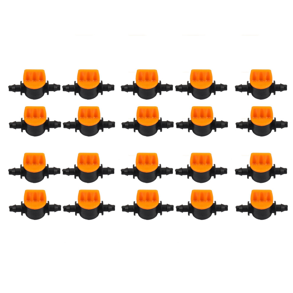Valve With 4/7Mm Hose Garden Irrigation Barbed Water Flow Control Valve Agriculture Tools Irrigation Fittings 20Pcs 4711702983770