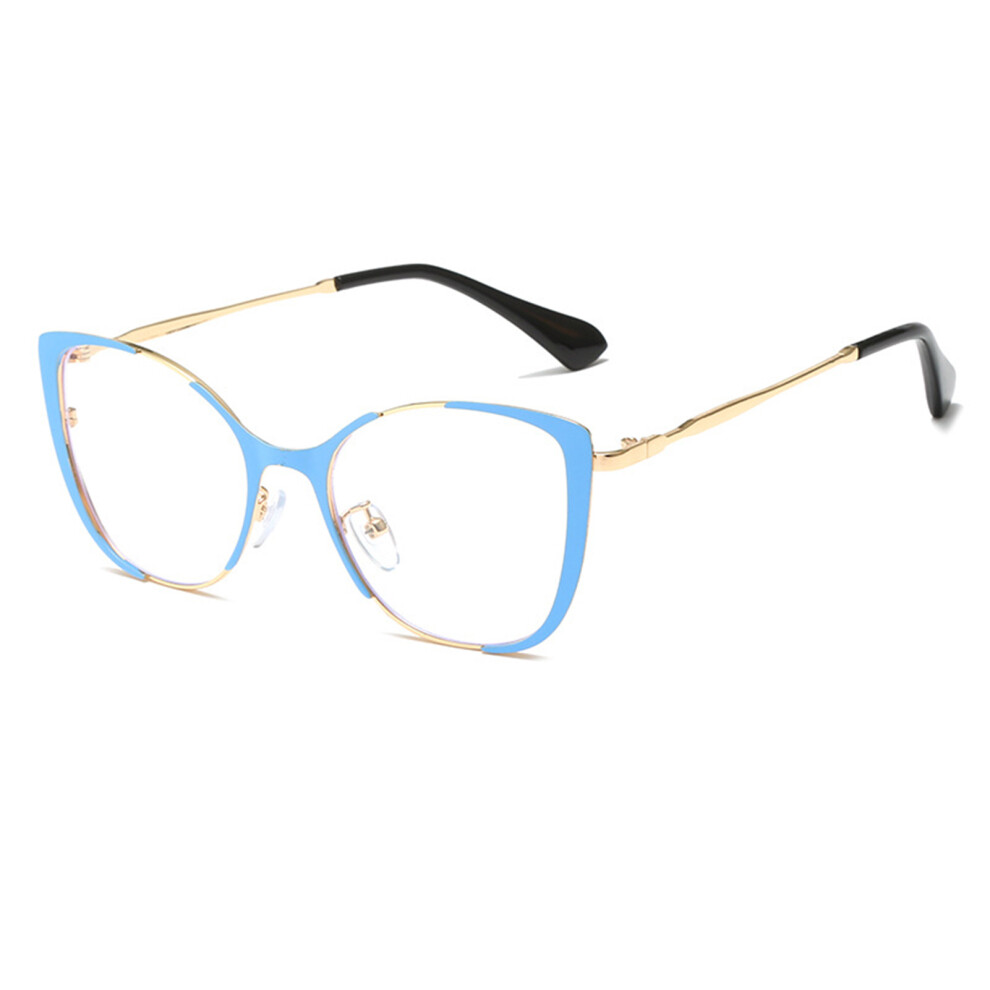 Bright-Home (Orchid Frame, Luz Plana) Cat Eye Color Changing Glasses Anti Uv Rays Blue Light Filter Glasses For Gaming Reading Students