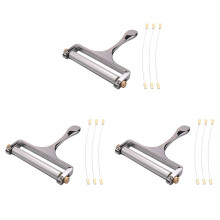 3X Cheese Slicer, Adjustable Thickness Heavy Cheese Slicers for Soft & Semi-Hard Cheeses -12 Cutting Wire Included