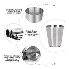 45 Stück Edelstahl Schnaps Gläser Trink Gefäß, 30 Ml Camping Reise Kaffee Tee Cup, für Whisky Tequila Liquor