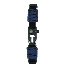 Bracelet montre en paracorde en nylon 6-en-1 de 22 mm avec allume-feu, boussole et sifflet