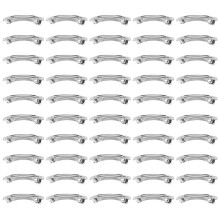 50 Pcs 80mm Metal French Clips Hair Bows Barrettes - Silver