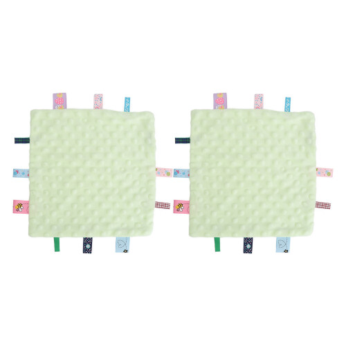 2pcs 3D Sensory Security Blanket 24x24cm Green 1