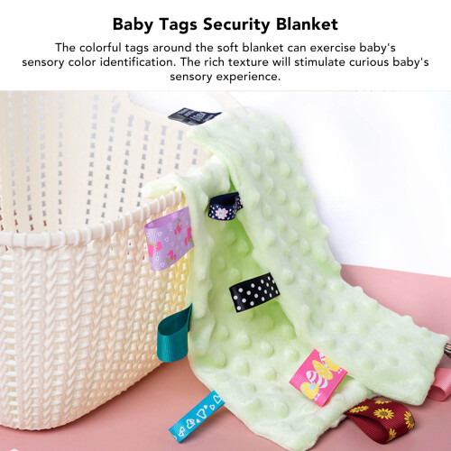 2pcs 3D Sensory Security Blanket 24x24cm Green 2