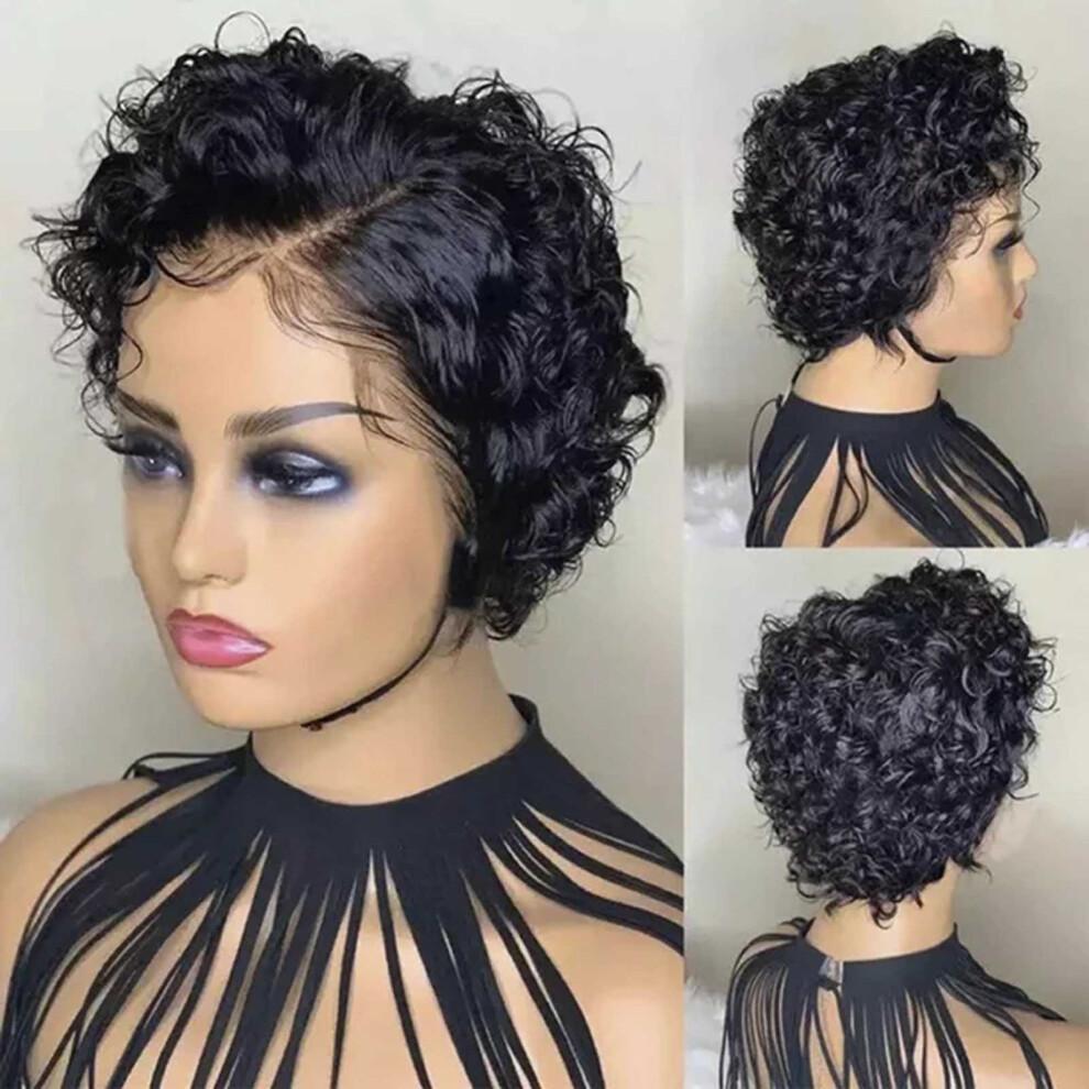 Zhouq-Outdoors (Black) Short Curly Synthetic Wigs For Girls