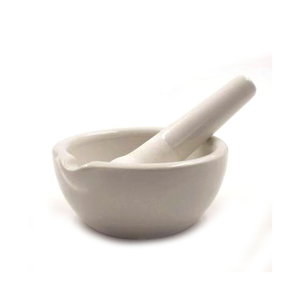 Ceramic Mortar & Pestle Set, 100Mm White 6001832433404