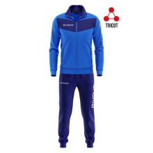 Givova Visa kinder trainingspak koningsblauw/marineblauw - zipjack en broek met elastische taille