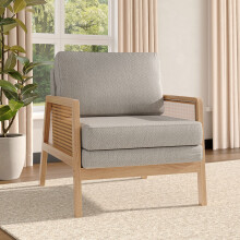 Cushioned Wooden Armchair
