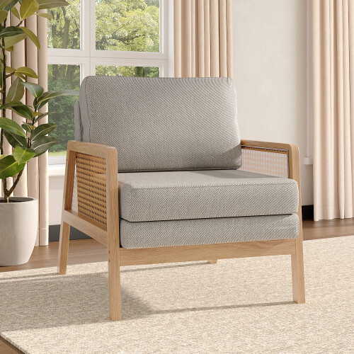Cushioned Wooden Armchair