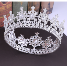 (1) Woman Round Crown Baroque Headdress Princess Party Prop Luxurious Hair Ornament for Masquerade Ball Banquet Cosplay