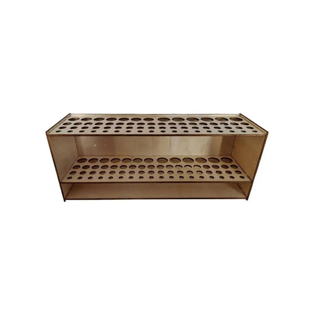 Wooden Brush Holder Porous 67 Brushes Desk Pen Storage Bracket Detachable Wall Rack