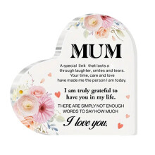 Heart Shaped Acrylic Plaque For Mom Gift From Son Daughter Best Mom Ever Mother's Day Home Decor Present